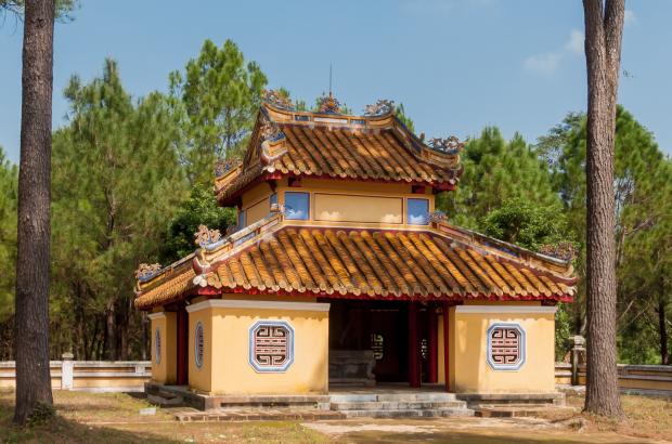 Pavilion on the burial site of Emperor Gia Long in Hue, Vietnam