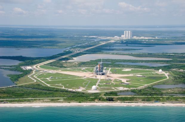 Aerial view of Kennedy Space Center