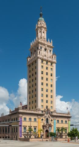 A southeast view of Freedom Tower in Miami, Florida. 