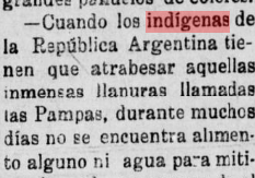 Newspaper clipping featuring the word "indigenas"