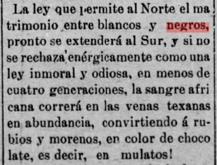 Newspaper clipping highlighting the word negros