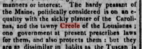 "Creole" in Newspaper