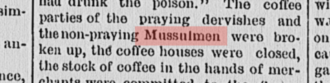 "Mussulmon" in Newspaper