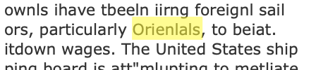 "Orienlal" in Newspaper Texts