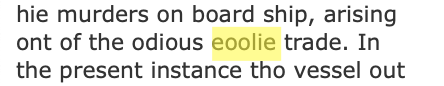 "Eoolie" in Newspaper Text