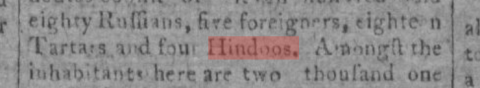 "Hindoo" in Newspaper