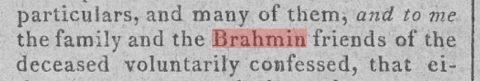 "Brahmin" in Newspaper
