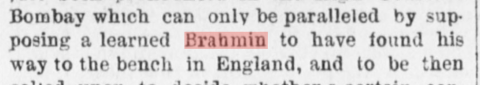 "Brabmin" in Newspaper