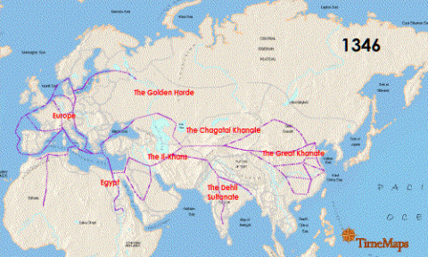 The spread of the Black Death, 1346-1351.