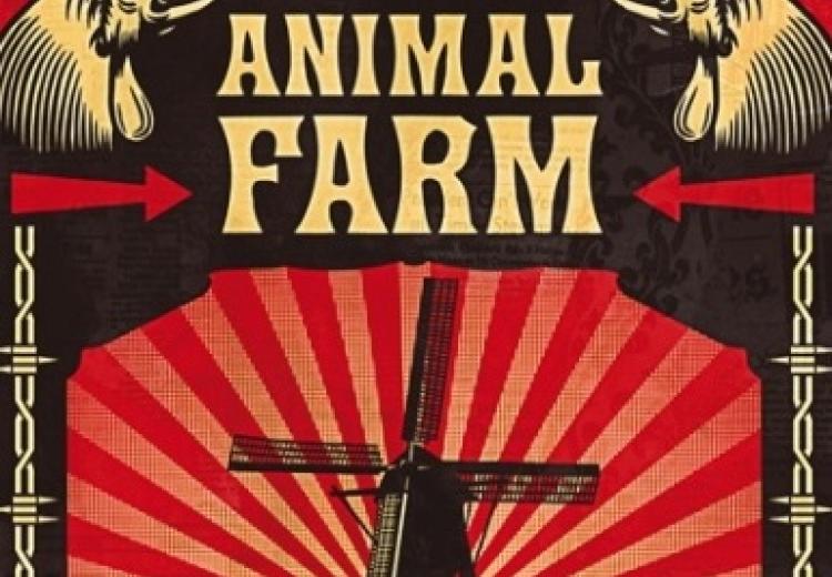 Cover of Animal Farm (1945) by George Orwell (2008 edition)