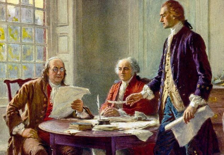 Writing the Declaration of Independence 1776 by Jean Leon Gerome Ferris