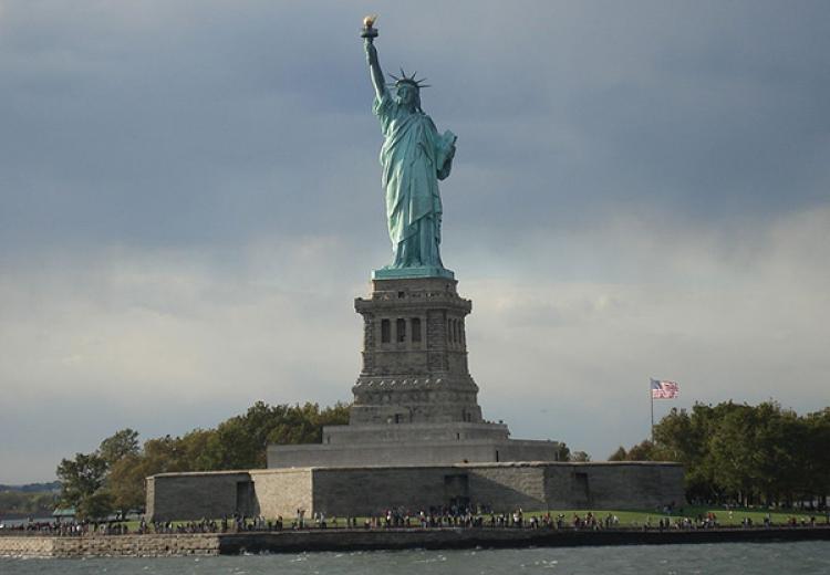 The Statue of Liberty, New York City harbor.