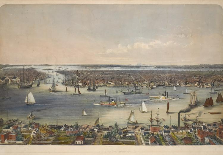 New York City as seen from Williamsburg, 1848.