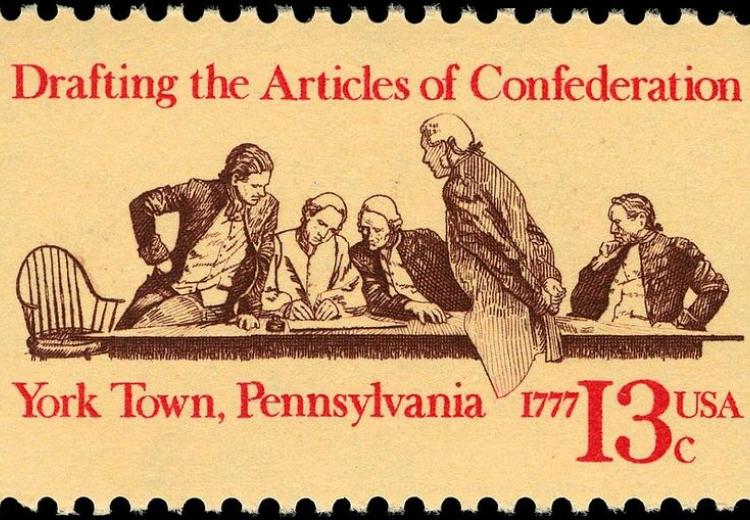 Commemorative stamp, Articles of Confederation, 200th anniversary, 1977 issue.