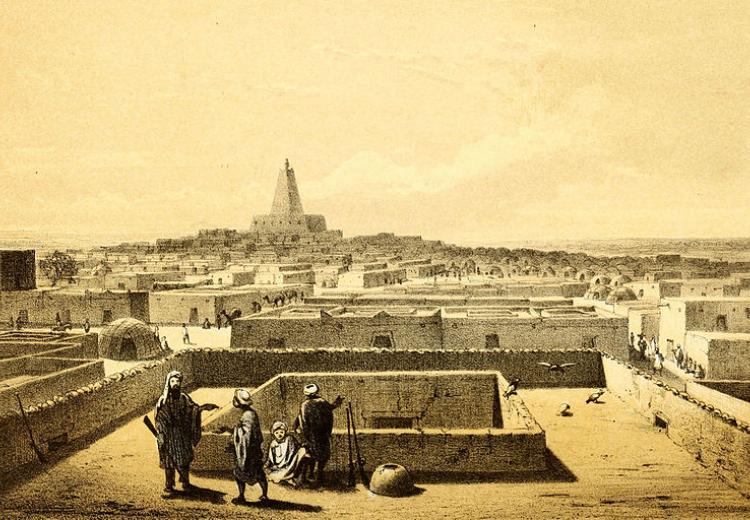 Timbuktu from the terrace of the traveller's house in 1858.