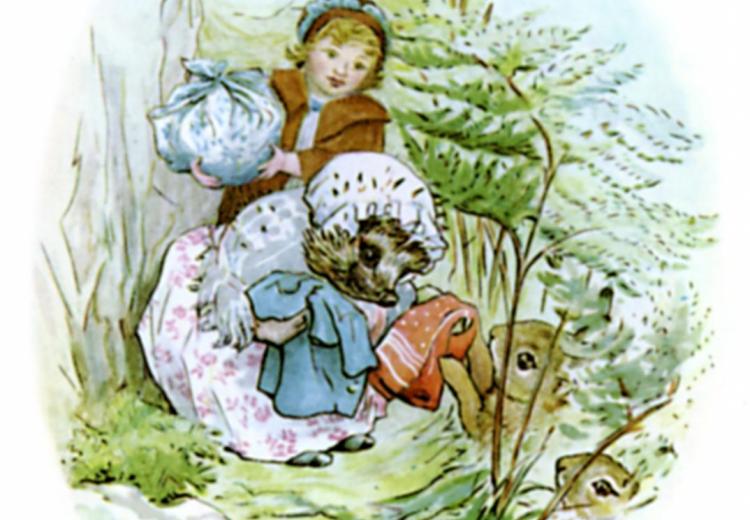 Mrs. Tiggy-Winkle and Lucie, from The Tale of Mrs. Tiggy-Winkle (1905).