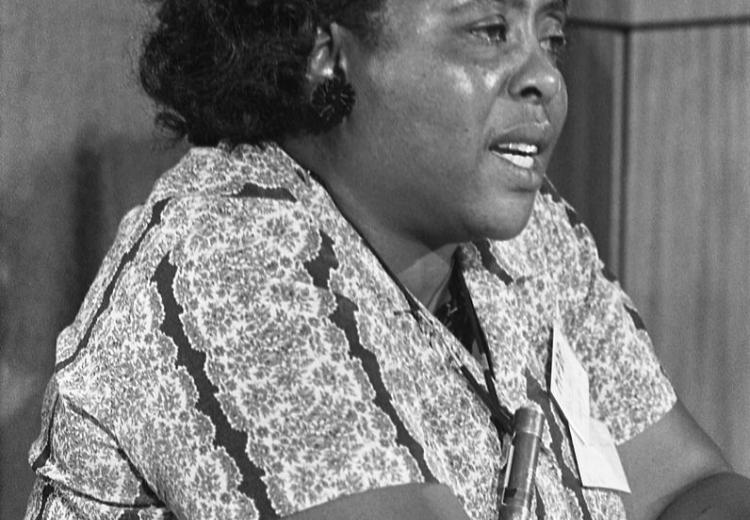 Fannie Lou Hamer at the Democratic National Convention, August 22, 1964.