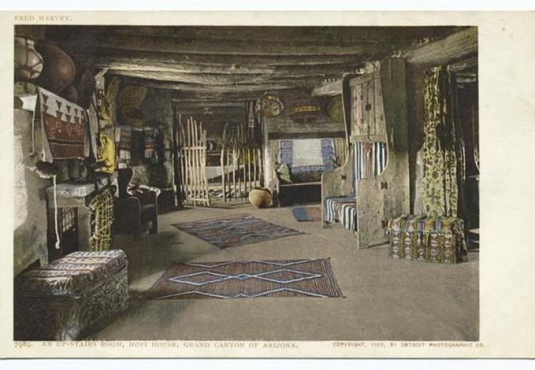 An upstairs room in a Hopi house, Grand Canyon, Arizona.