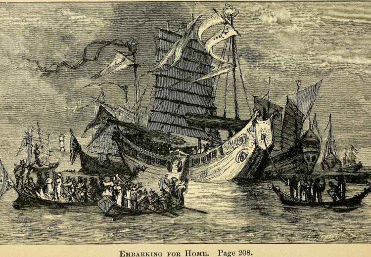 "Embarking for Home," from Marco Polo: His Travels and Adventures, published in 1880. 