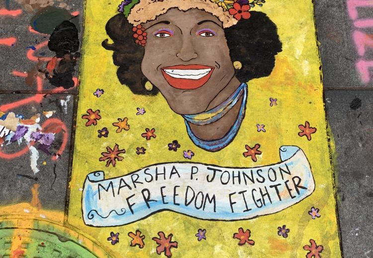Stylized portrait of Marsha P. Johnson