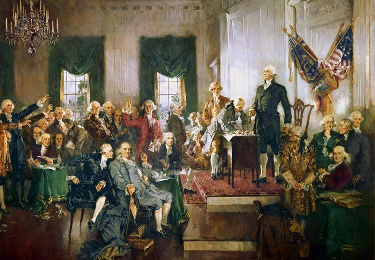 Signing of Constitution, by Howard C. Cristy.