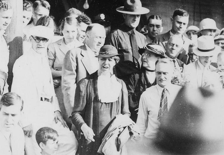 Eleanor Roosevelt in Arthurdale, West Virginia, 1933.