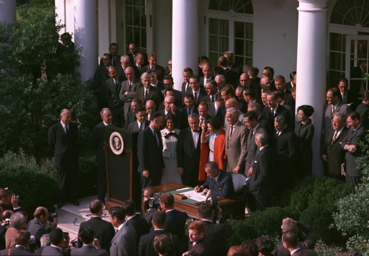 President Lyndon B. Johnson signed the legislation authorizing the creation of NEH