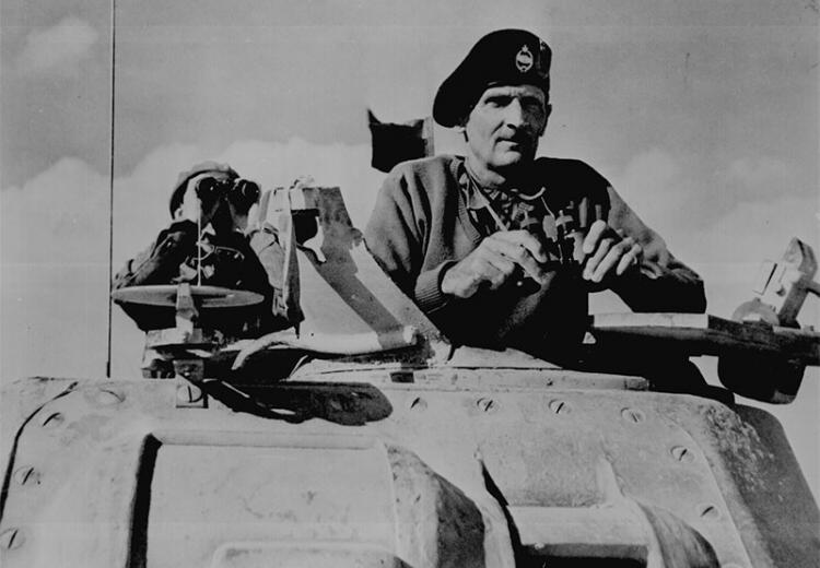General Bernard L. Montgomery watches his tanks move up