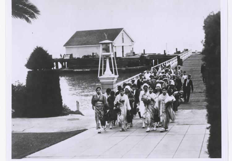 Immigrants Arriving at the Immigration Station on Angel Island