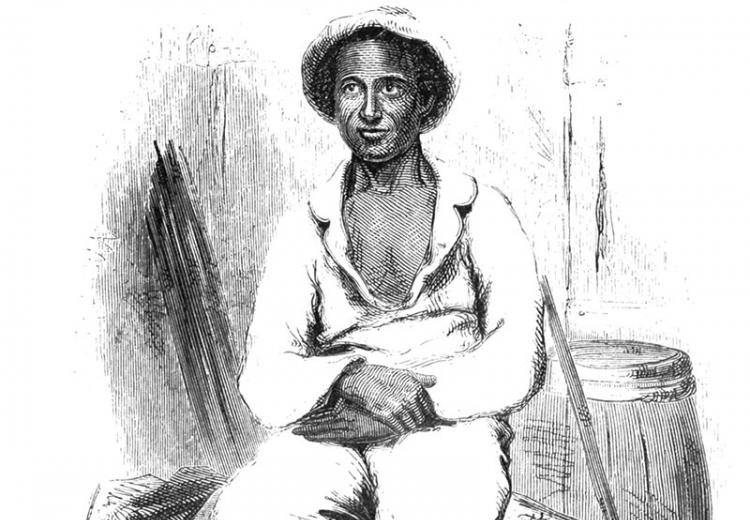 Engraving of Solomon Northup 'in his plantation suit,' circa 1853.